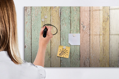 Tableau verre magnétique Des planches colorées