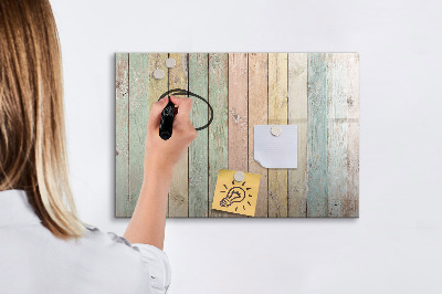 Tableau verre magnétique Des planches colorées