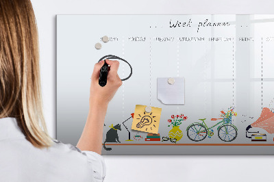 Tableau magnétique mural Agenda hebdomadaire