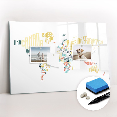 Tableau effaçable magnétique Noms de pays