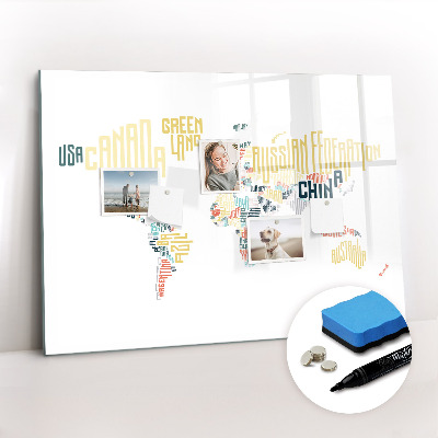 Tableau effaçable magnétique Noms de pays