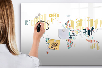 Tableau effaçable magnétique Noms de pays