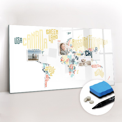 Tableau effaçable magnétique Noms de pays