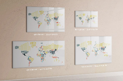 Tableau effaçable magnétique Noms de pays