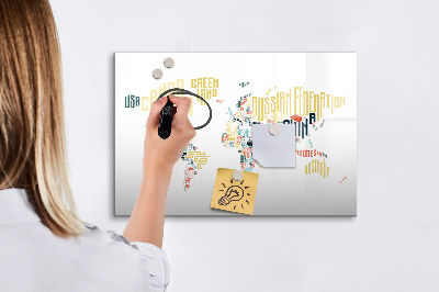 Tableau effaçable magnétique Noms de pays