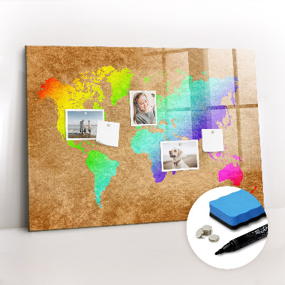 Tableau effaçable magnétique Carte du monde