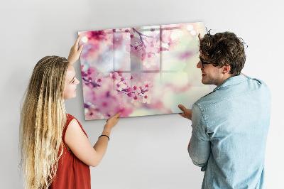Tableau effaçable magnétique Fleurs de printemps