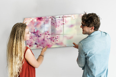 Tableau effaçable magnétique Fleurs de printemps