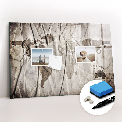 Tableau magnétique mural Modèle de carte du monde