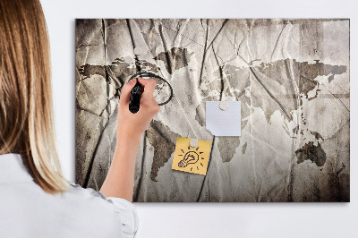 Tableau magnétique mural Modèle de carte du monde