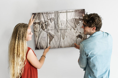 Tableau magnétique mural Modèle de carte du monde