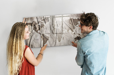 Tableau magnétique mural Modèle de carte du monde