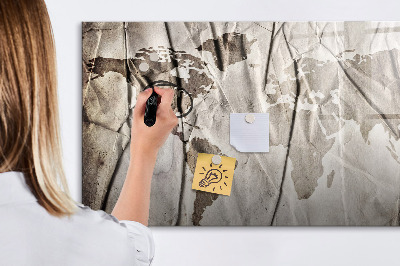 Tableau magnétique mural Modèle de carte du monde