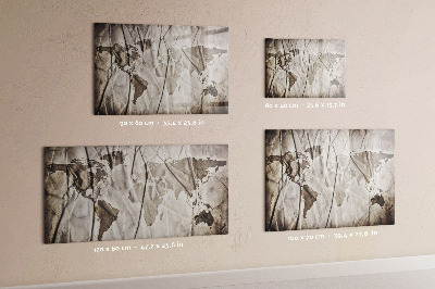Tableau magnétique mural Modèle de carte du monde