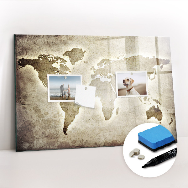 Tableau effaçable magnétique Carte du monde