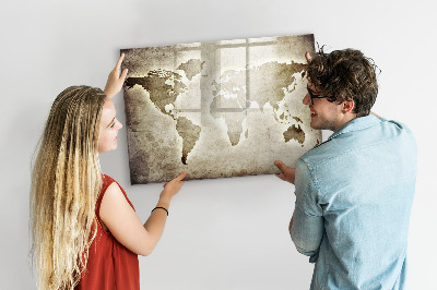 Tableau effaçable magnétique Carte du monde