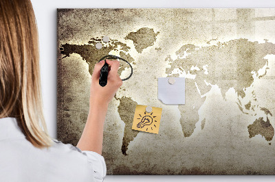 Tableau effaçable magnétique Carte du monde