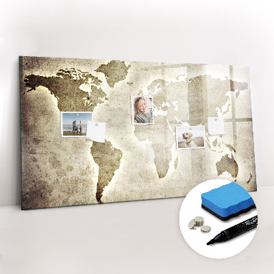 Tableau effaçable magnétique Carte du monde