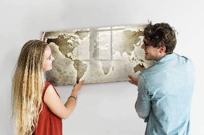 Tableau effaçable magnétique Carte du monde