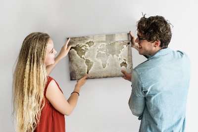 Tableau effaçable magnétique Carte du monde