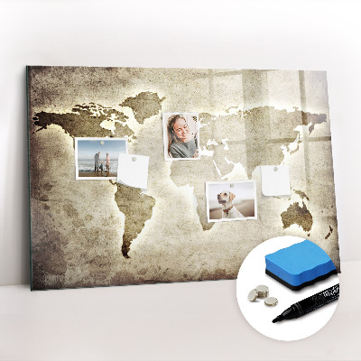 Tableau effaçable magnétique Carte du monde
