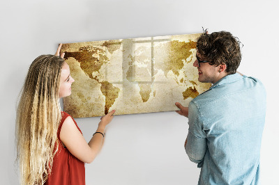 Tableau effaçable magnétique Carte du vieux monde