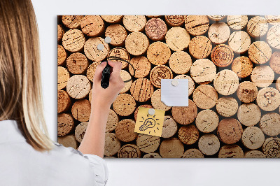 Tableau effaçable magnétique Bouchons de vin en bois
