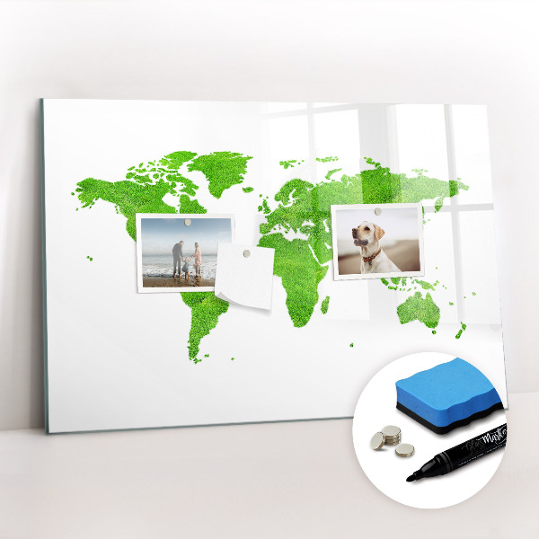 Tableau verre magnétique Carte de l'herbe verte