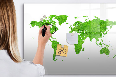 Tableau verre magnétique Carte de l'herbe verte