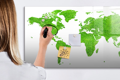 Tableau verre magnétique Carte de l'herbe verte