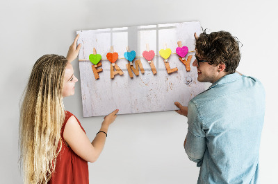 Tableau effaçable magnétique La famille d'inscriptions