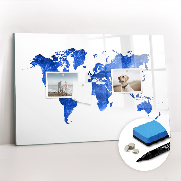 Tableau magnétique mural Carte du monde spatial