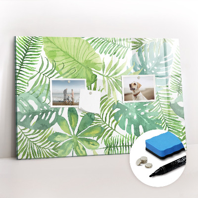 Tableau effaçable magnétique Feuilles tropicales