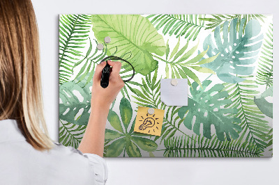 Tableau effaçable magnétique Feuilles tropicales