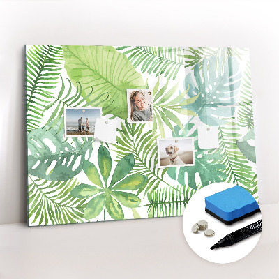 Tableau effaçable magnétique Feuilles tropicales