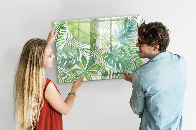 Tableau effaçable magnétique Feuilles tropicales