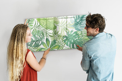 Tableau effaçable magnétique Feuilles tropicales