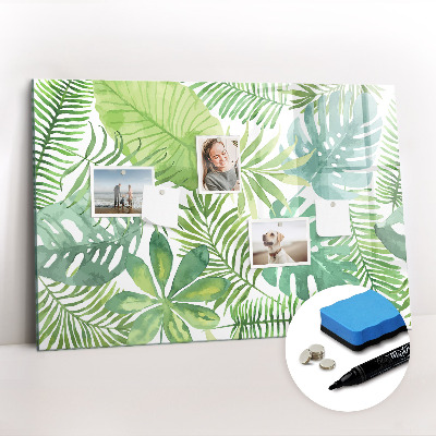 Tableau effaçable magnétique Feuilles tropicales