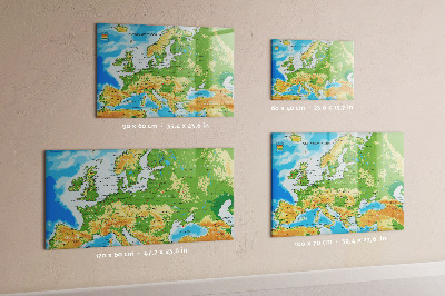 Tableau verre magnétique Carte géographique du monde