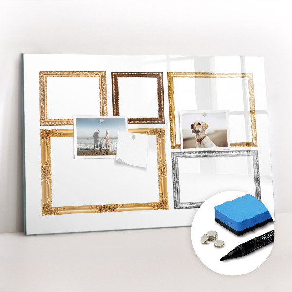 Tableau magnétique mural Cadre doré