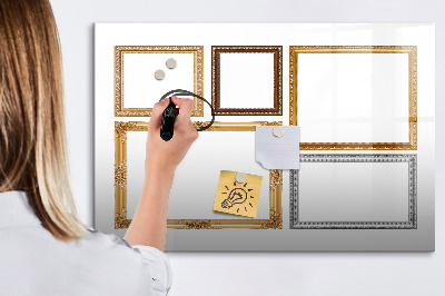 Tableau magnétique mural Cadre doré