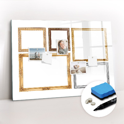 Tableau magnétique mural Cadre doré