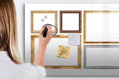 Tableau magnétique mural Cadre doré