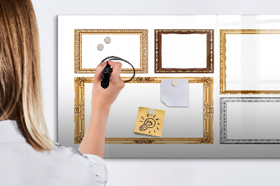 Tableau magnétique mural Cadre doré