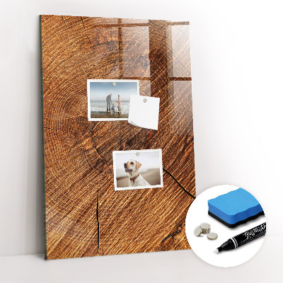 Tableau magnétique effaçable vertical Ton bois chaleureux