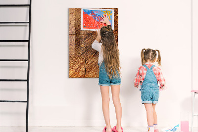 Tableau magnétique effaçable vertical Ton bois chaleureux