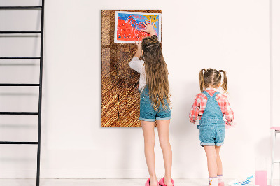 Tableau magnétique effaçable vertical Ton bois chaleureux