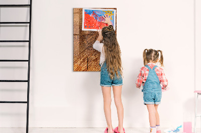 Tableau magnétique effaçable vertical Ton bois chaleureux