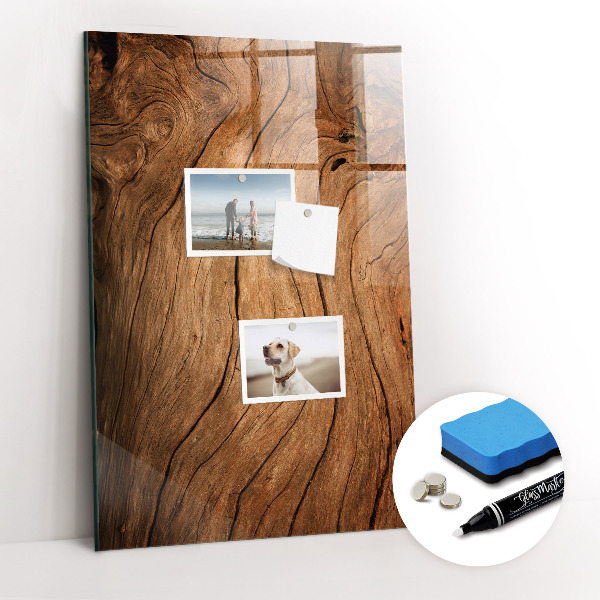 Tableau magnétique effaçable vertical Vieux bois