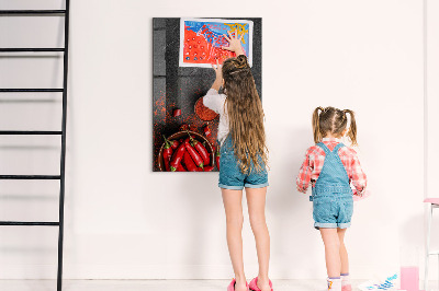 Tableau magnétique effaçable vertical Paprika moulu